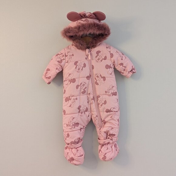 💜 2 for 30 💜 Disney Minnie Mouse Bunting Snowsuit - Picture 1 of 7